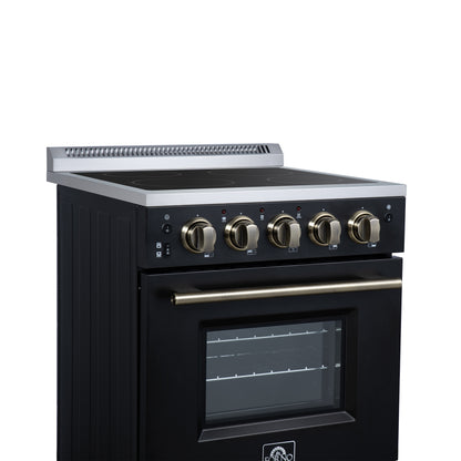 Forno Loiano 24 Inch Freestanding Electric Range in Black - Forno Appliances