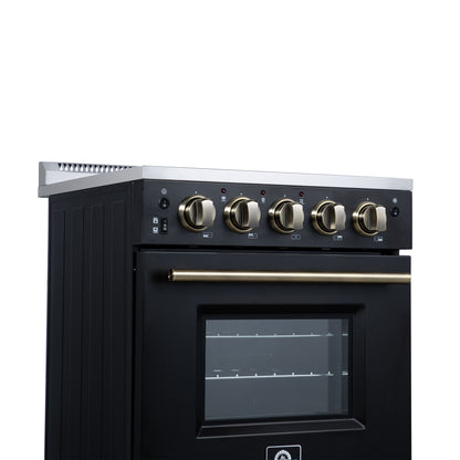 Forno Loiano 24 Inch Freestanding Electric Range in Black - Forno Appliances