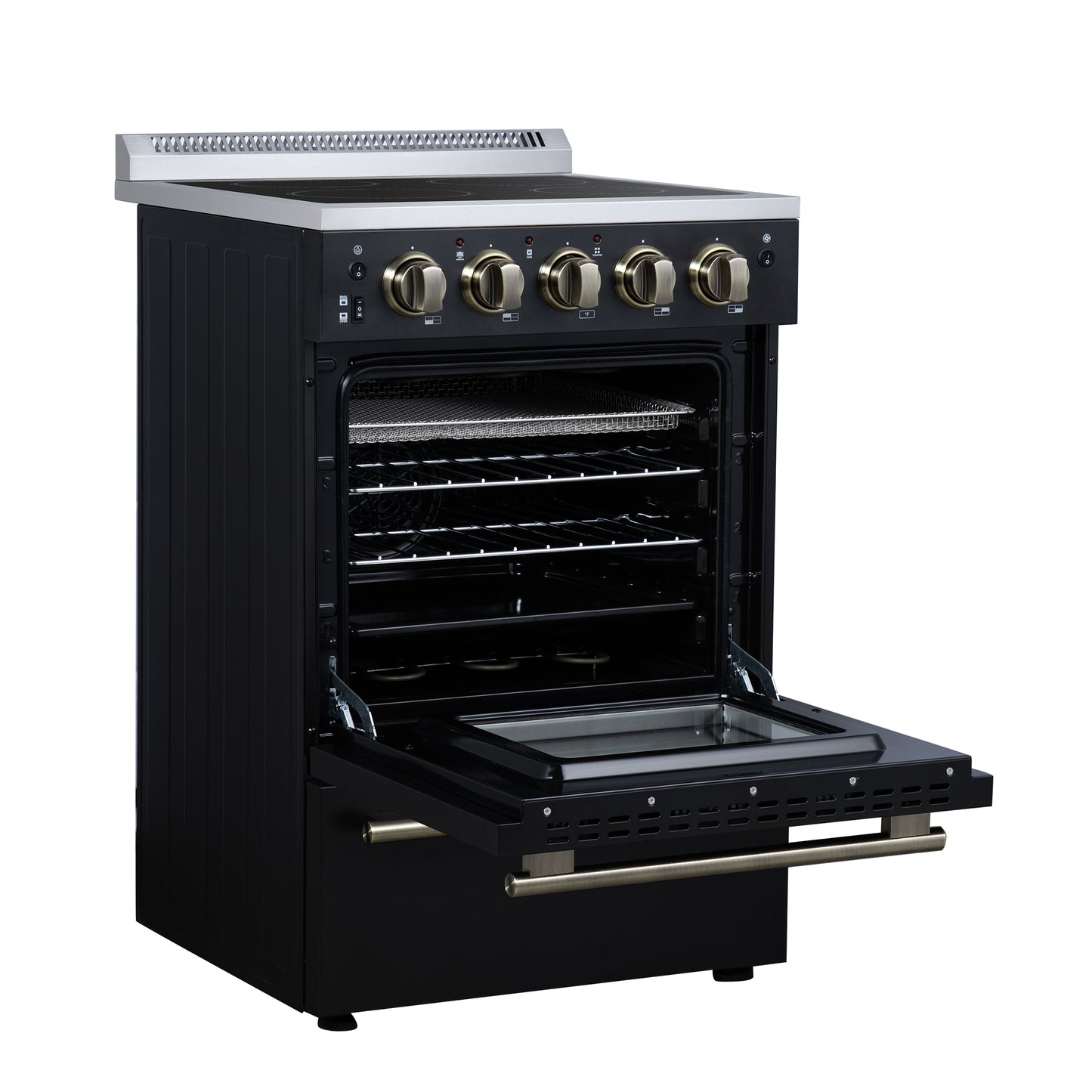 Forno Loiano 24 Inch Freestanding Electric Range in Black - Forno Appliances