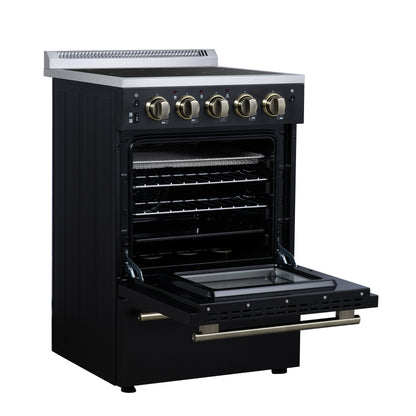 Forno Loiano 24 Inch Freestanding Electric Range in Black - Forno Appliances