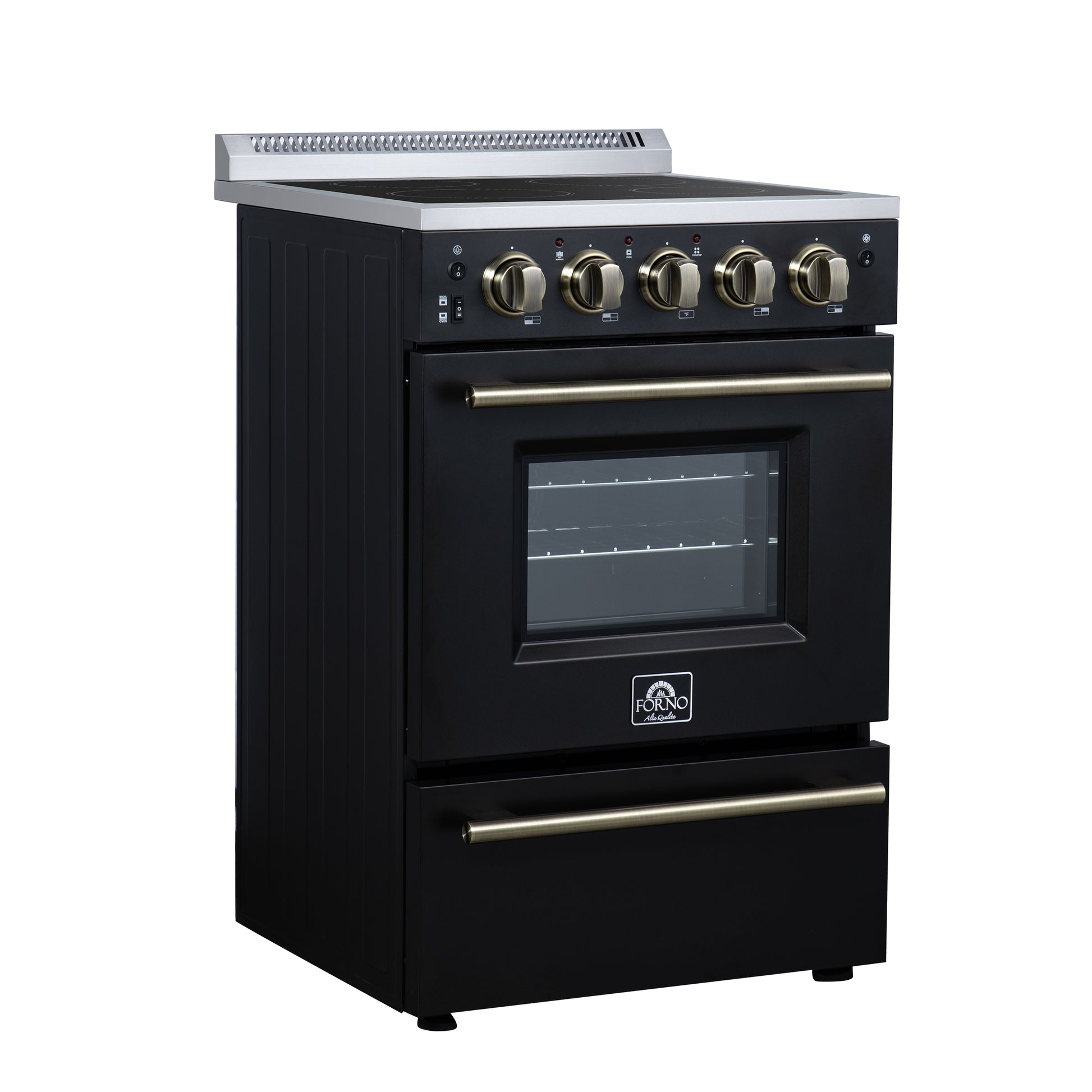 Forno Loiano 24 Inch Freestanding Electric Range in Black - Forno Appliances