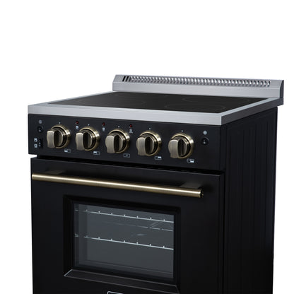 Forno Loiano 24 Inch Freestanding Electric Range in Black - Forno Appliances