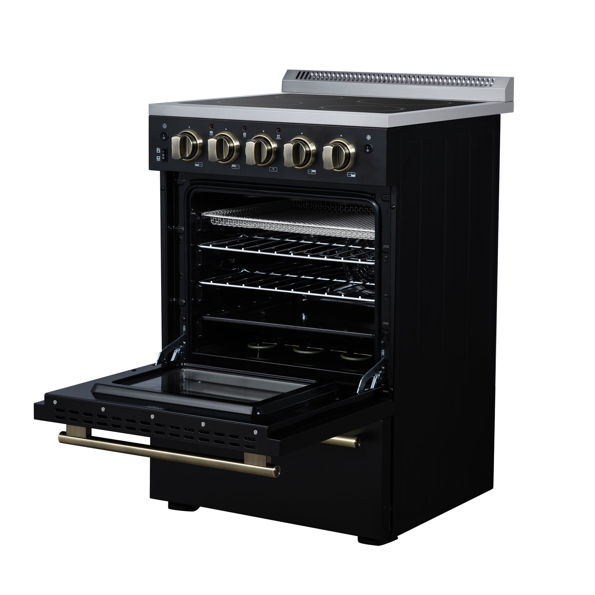 Forno Loiano 24 Inch Freestanding Electric Range in Black - Forno Appliances