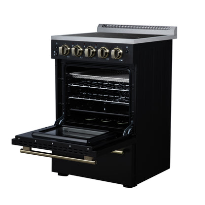 Forno Loiano 24 Inch Freestanding Electric Range in Black - Forno Appliances