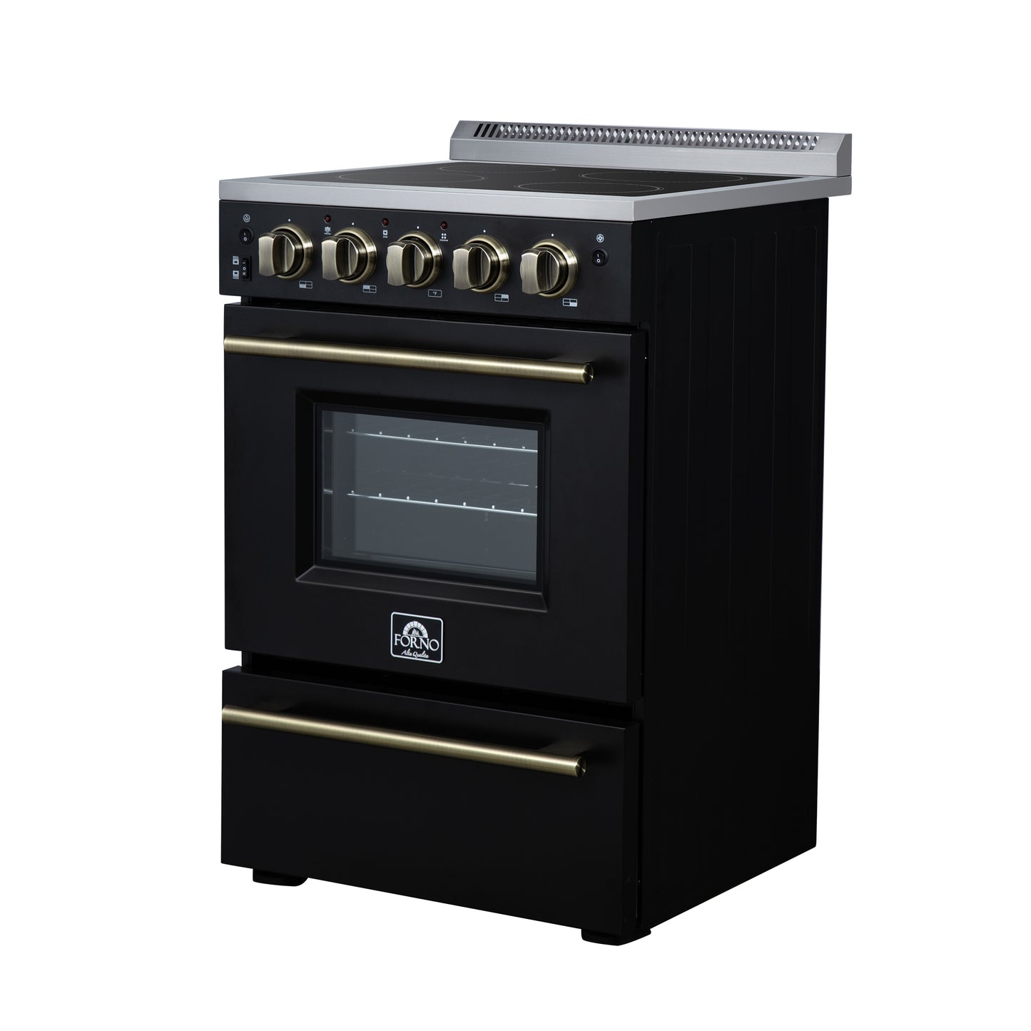 Forno Loiano 24 Inch Freestanding Electric Range in Black - Forno Appliances