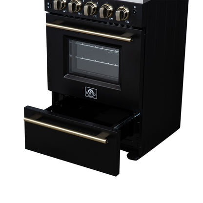 Forno Loiano 24 Inch Freestanding Electric Range in Black - Forno Appliances