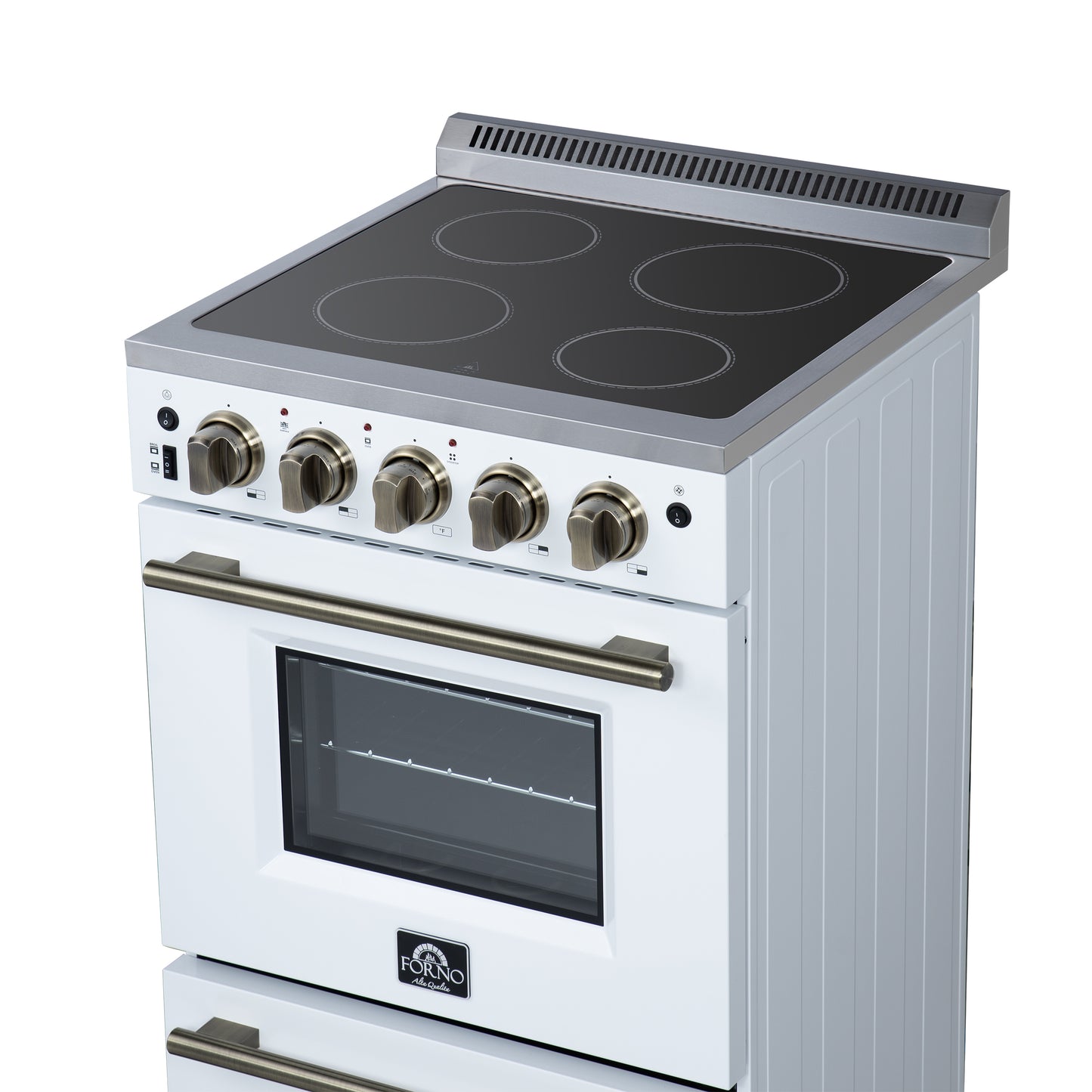 Cuisinière électrique autoportante Forno Loiano 24 pouces en blanc - Forno Appliances