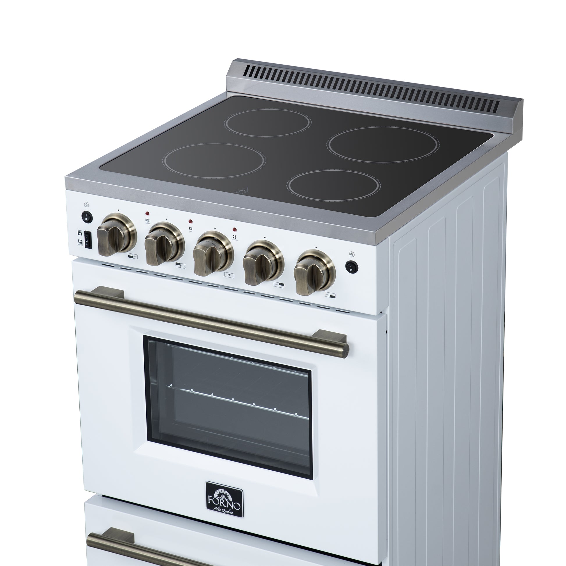 Cuisinière électrique autoportante Forno Loiano 24 pouces en blanc - Forno Appliances