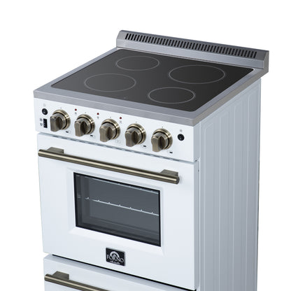 Cuisinière électrique autoportante Forno Loiano 24 pouces en blanc - Forno Appliances