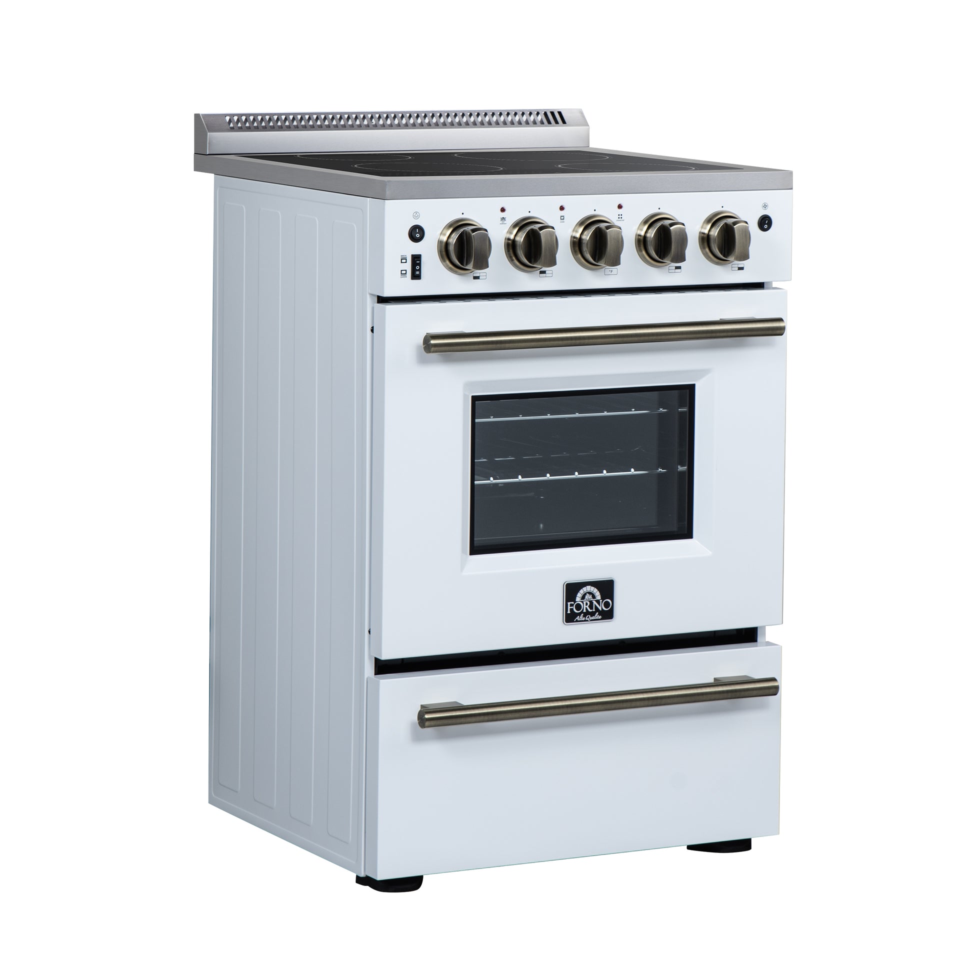 Fourneau électrique autonome Forno Loiano 24 pouces blanc - Forno Appliances