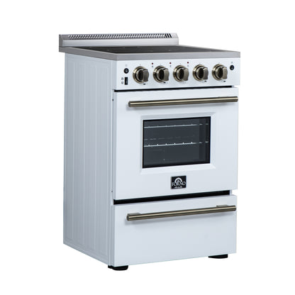 Fourneau électrique autonome Forno Loiano 24 pouces blanc - Forno Appliances