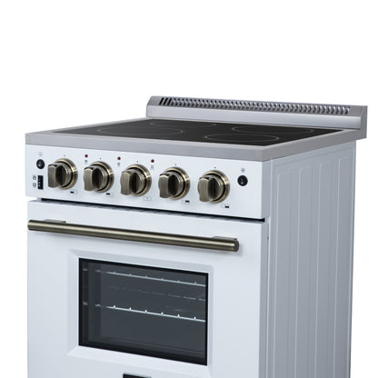 Cuisinière électrique autonome Forno Loiano 24 pouces, blanche - Forno Appliances