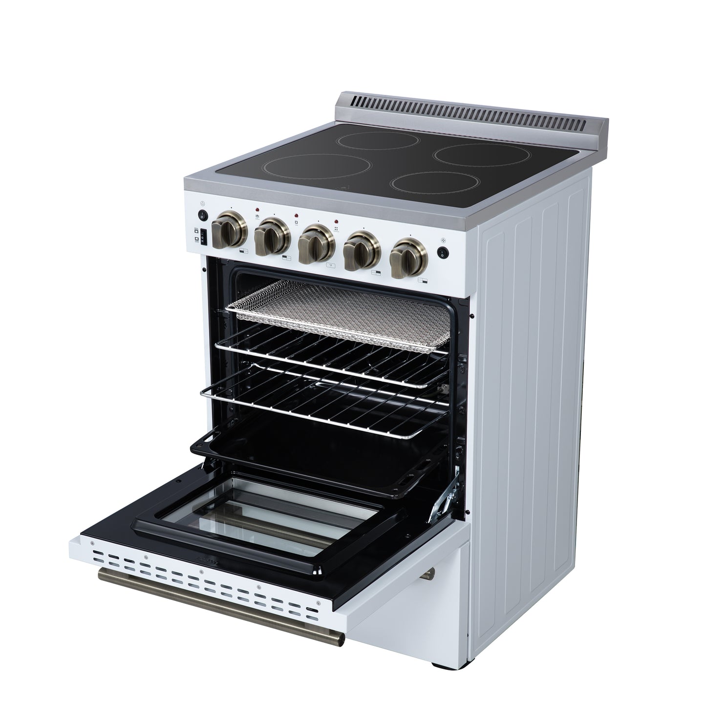 Forno Loiano cuisinière électrique autoportante 24 pouces, blanche - Forno Appliances