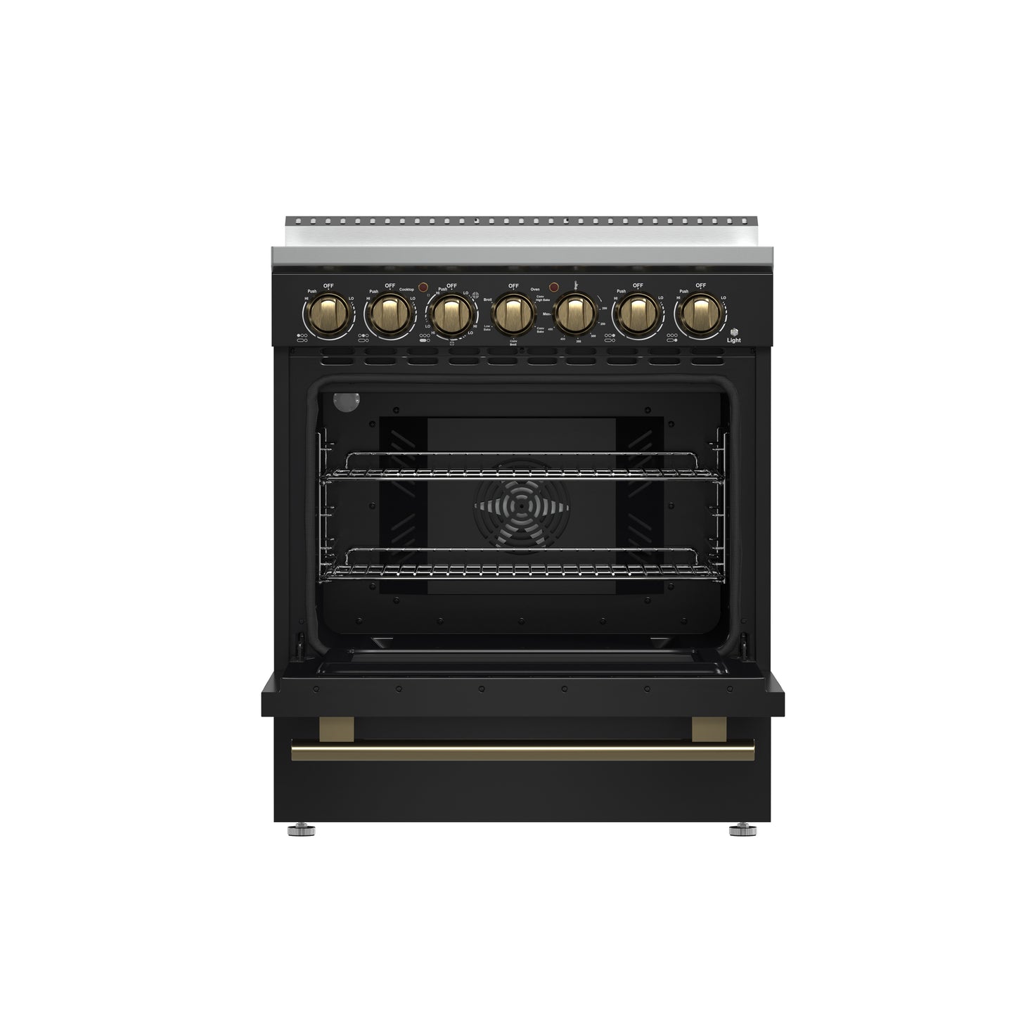 Forno Paolo 30-Inch Freestanding Electric Range, Black, 4.38 cu.ft, True Convection Oven, Energy Efficient - Forno Appliances