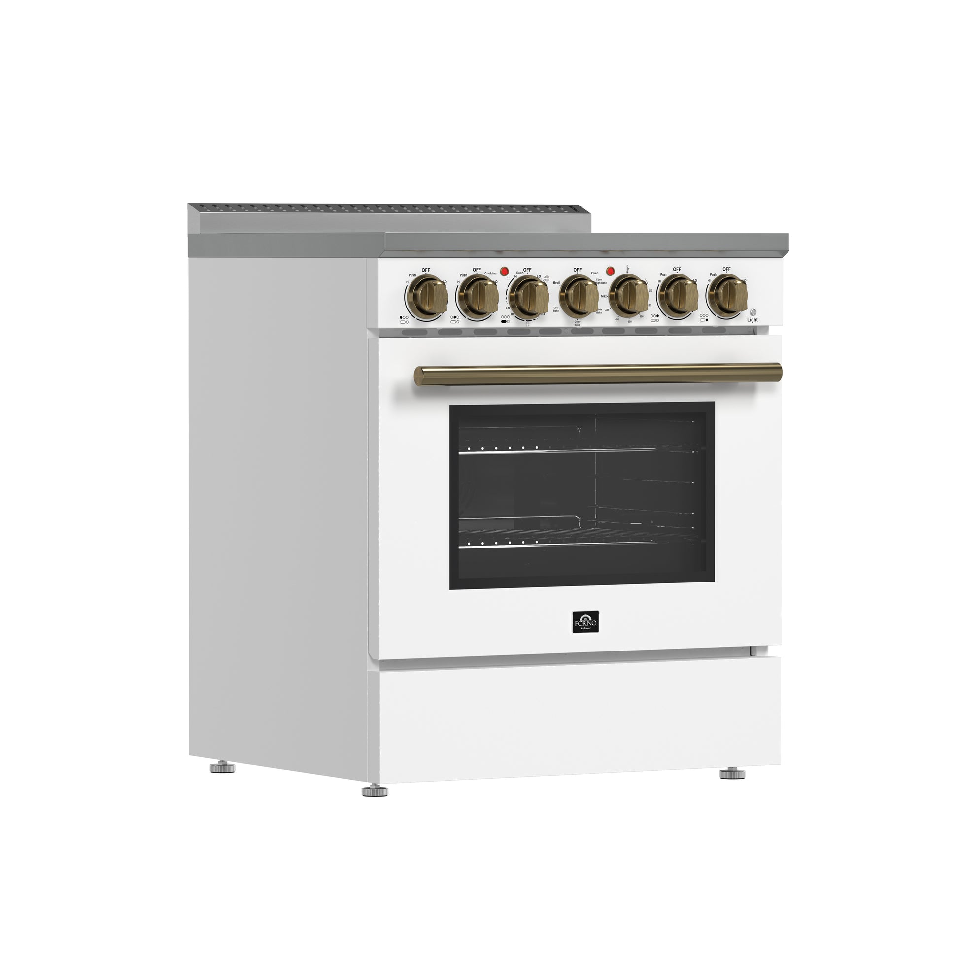 Forno Paolo cuisinière électrique indépendante de 30 pouces, blanche, 4.38 cu.ft, four à convection véritable, économe en énergie - Forno Appliances