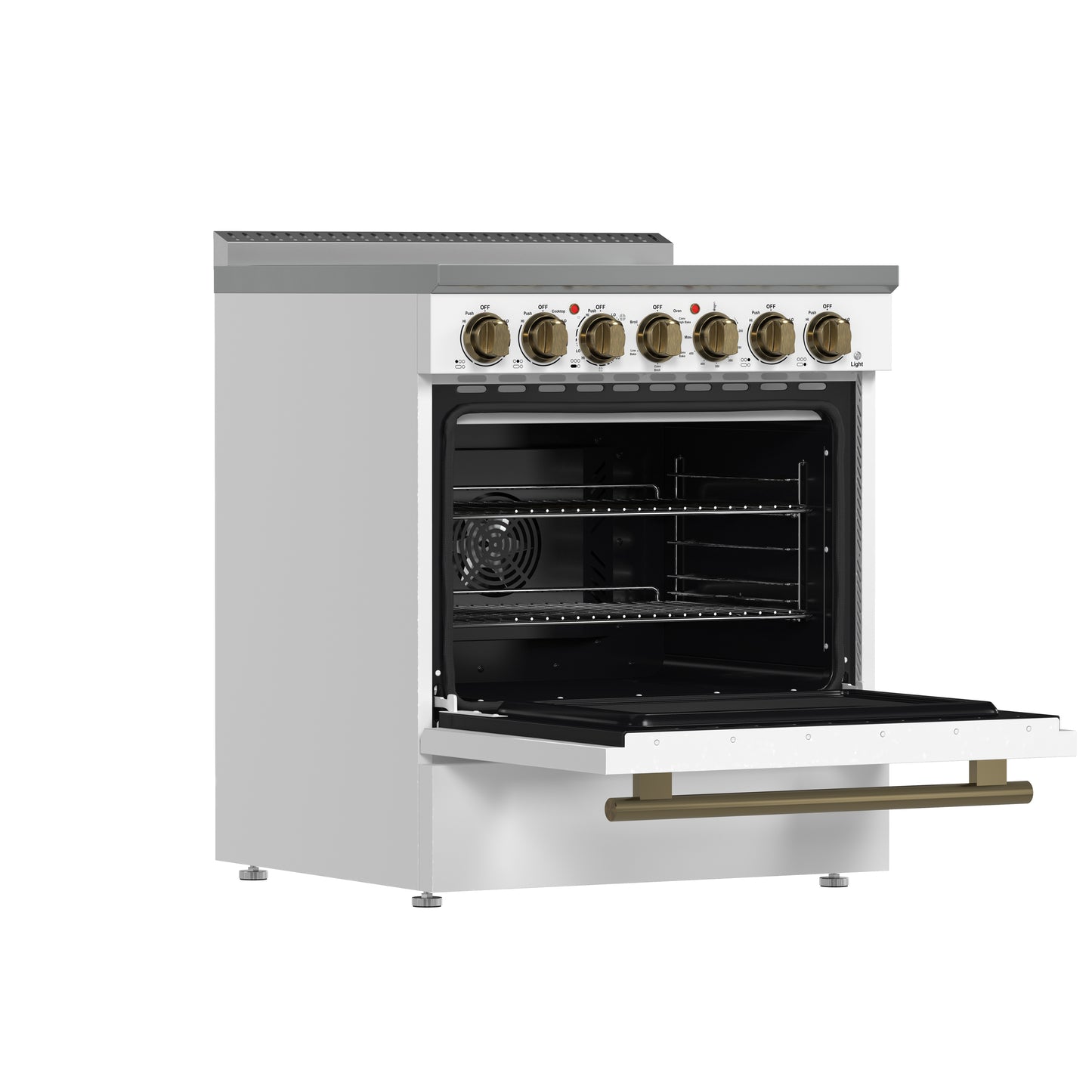 Forno Paolo cuisinière électrique pose libre de 30 pouces, blanche, 4,38 pi³, four à vraie convection, écoénergétique - Forno Appliances