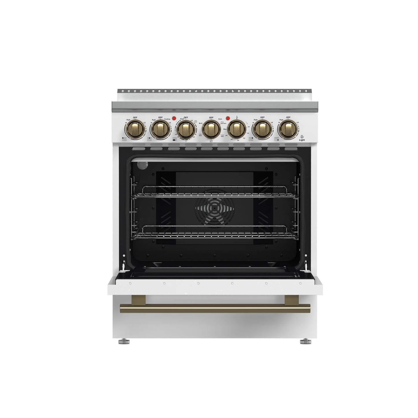 Cuisinière électrique autonome Forno Paolo de 30 pouces, blanche, 4.38 cu.ft, four à convection réelle, économe en énergie - Forno Appliances