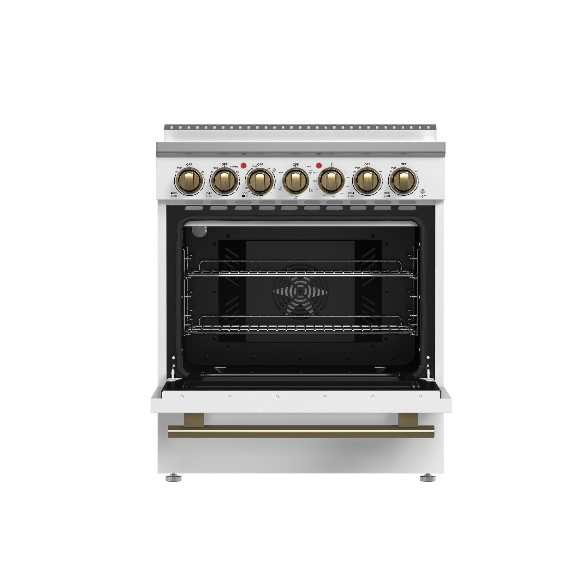 Cuisinière électrique autonome Forno Paolo de 30 pouces, blanche, 4.38 cu.ft, four à convection réelle, économe en énergie - Forno Appliances