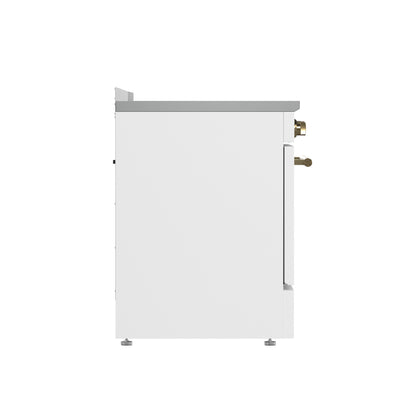 Forno Paolo cuisinière électrique autoportante 30-Inch, blanche, 4,38 pi³, four à convection véritable, écoénergétique - Forno Appliances