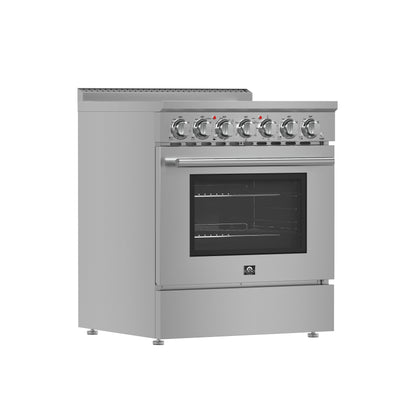 Cuisinière électrique autonome Forno Paolo 30 pouces, acier inoxydable, 4,38 pi³, four à convection véritable, écoénergétique - Forno Appliances