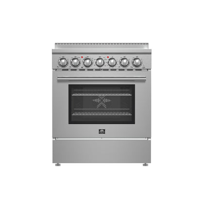 Cuisinière électrique autoportante Forno Paolo de 30 pouces, acier inoxydable, 4.38 cu.ft, four à convection véritable, écoénergétique - Forno Appliances