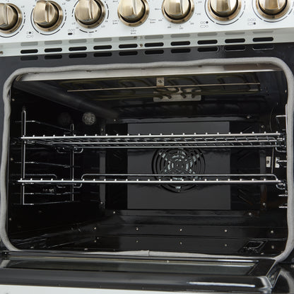 Cuisinière électrique autonome Forno Paolo de 30 po, blanche, 4,38 pi³, four à convection véritable, écoénergétique - Forno Appliances