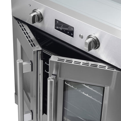 Forno Asti 30-Inch French Door Electric Wall Oven in Stainless Steel, 3.68 cu. ft. True Convection, 3,600W, Air Fry, Sous Vide, Self-Clean - Forno Appliances