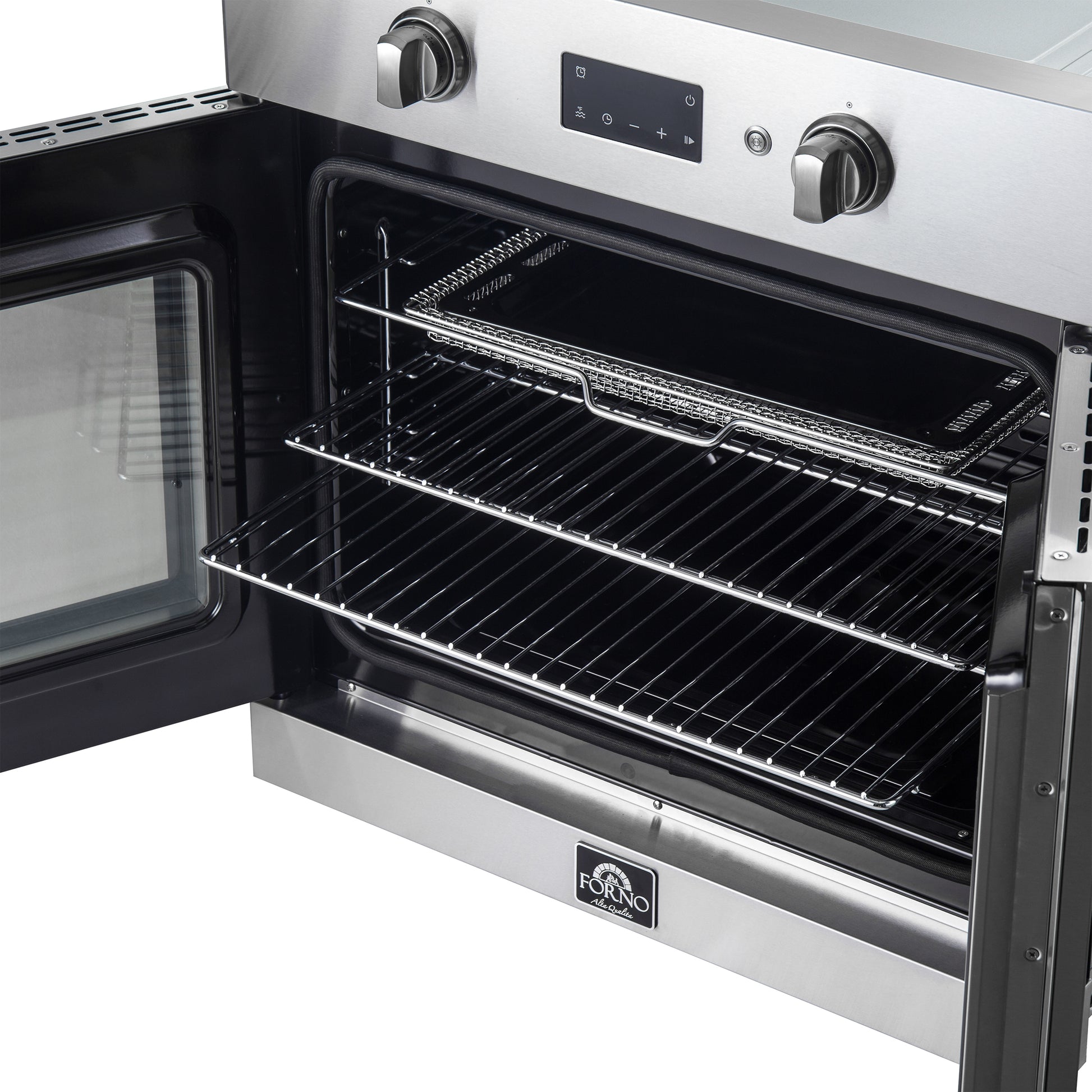 Forno Asti 30-Inch French Door Electric Wall Oven in Stainless Steel, 3.68 cu. ft. True Convection, 3,600W, Air Fry, Sous Vide, Self-Clean - Forno Appliances