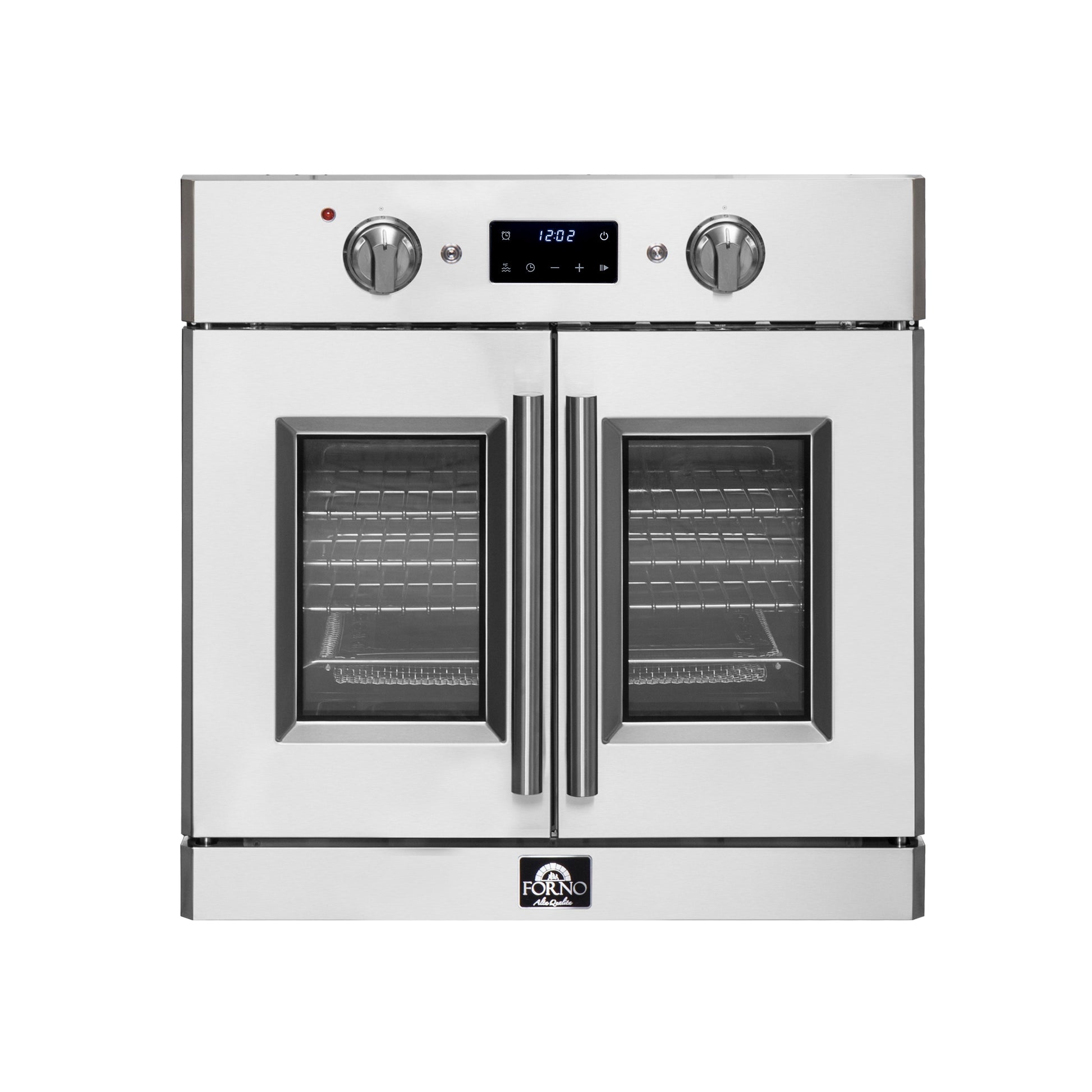 Forno Gallico 30-Inch Electric French Door Wall Oven, Stainless Steel, True Convection, Air Fry, Self-Cleaning - Forno Appliances