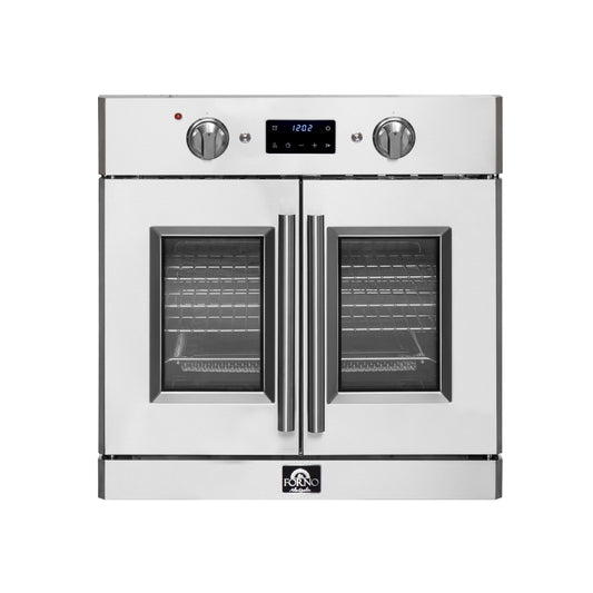 Forno Gallico 30-Inch Electric French Door Wall Oven, Stainless Steel, True Convection, Air Fry, Self-Cleaning - Forno Appliances
