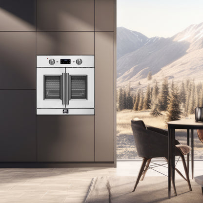 Forno Gallico 30-Inch Electric French Door Wall Oven, Stainless Steel, True Convection, Air Fry, Self-Cleaning - Forno Appliances