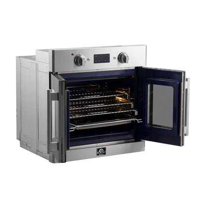 Forno Gallico 30-Inch Electric French Door Wall Oven, Stainless Steel, True Convection, Air Fry, Self-Cleaning - Forno Appliances
