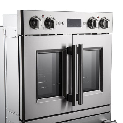 Forno Gallico 30-Inch Electric French Door Double Oven, Stainless Steel, Convection Cooking, Touch Control Panel, Self-Cleaning Function - Forno Appliances