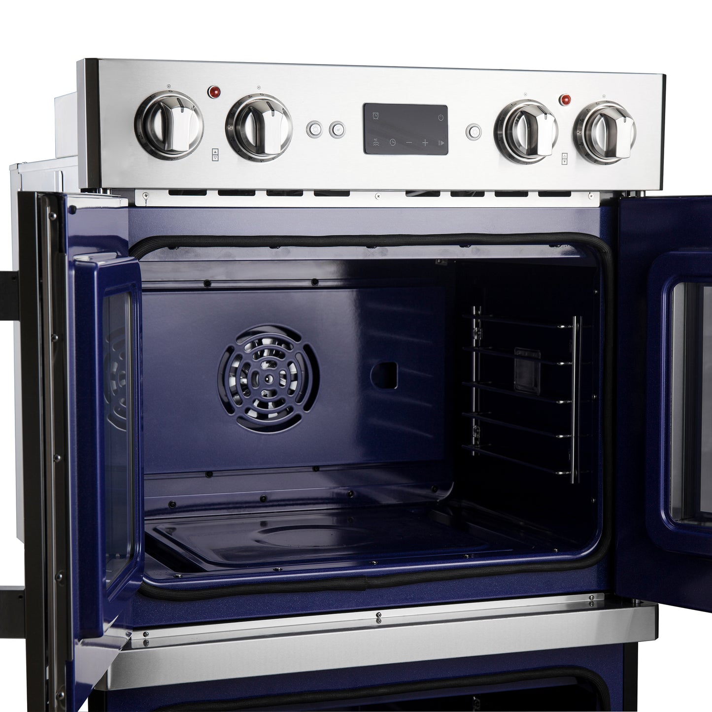 Forno Gallico 30-Inch Electric French Door Double Oven, Stainless Steel, Convection Cooking, Touch Control Panel, Self-Cleaning Function - Forno Appliances