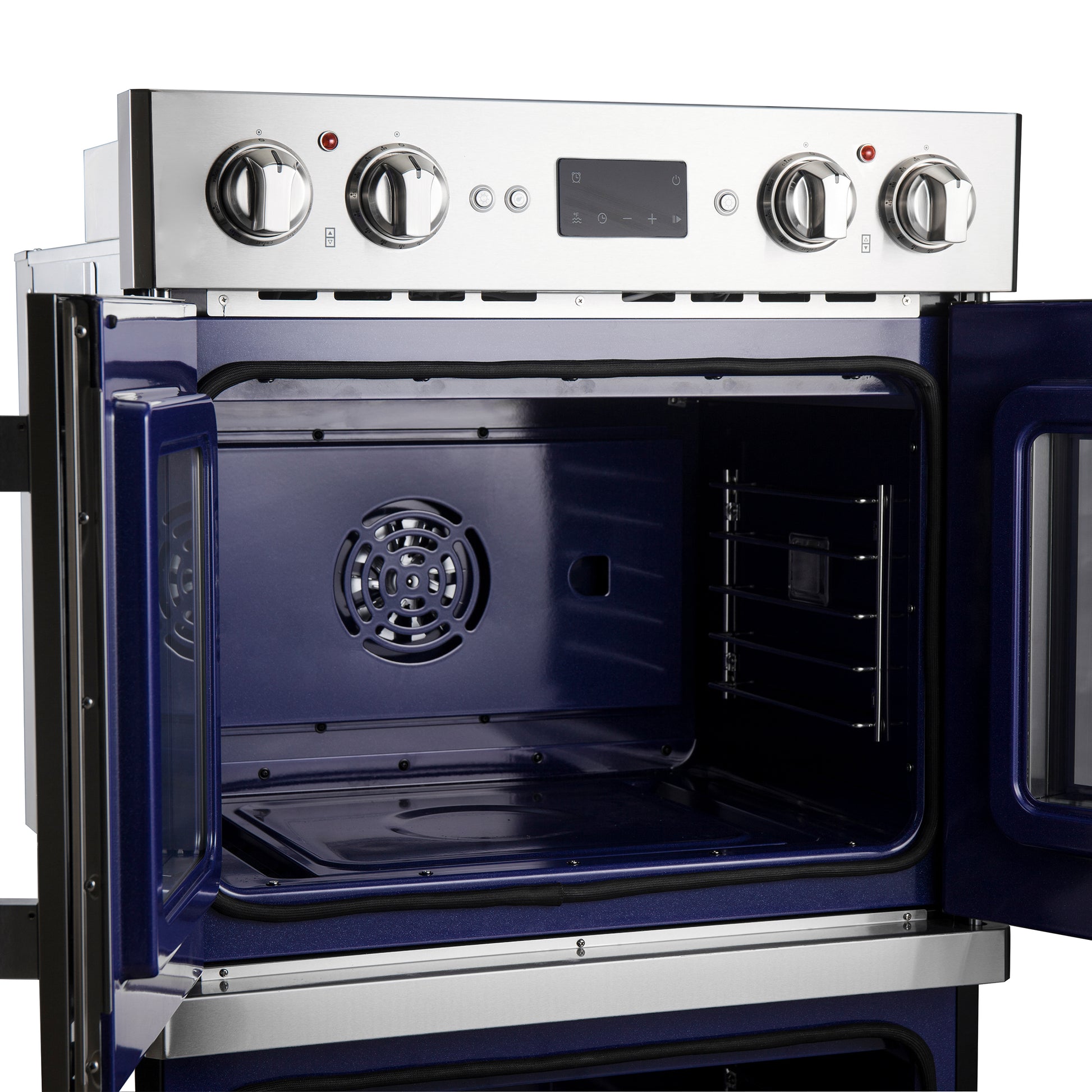 Forno Gallico 30-Inch Electric French Door Double Oven, Stainless Steel, Convection Cooking, Touch Control Panel, Self-Cleaning Function - Forno Appliances