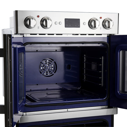 Forno Gallico 30-Inch Electric French Door Double Oven, Stainless Steel, Convection Cooking, Touch Control Panel, Self-Cleaning Function - Forno Appliances
