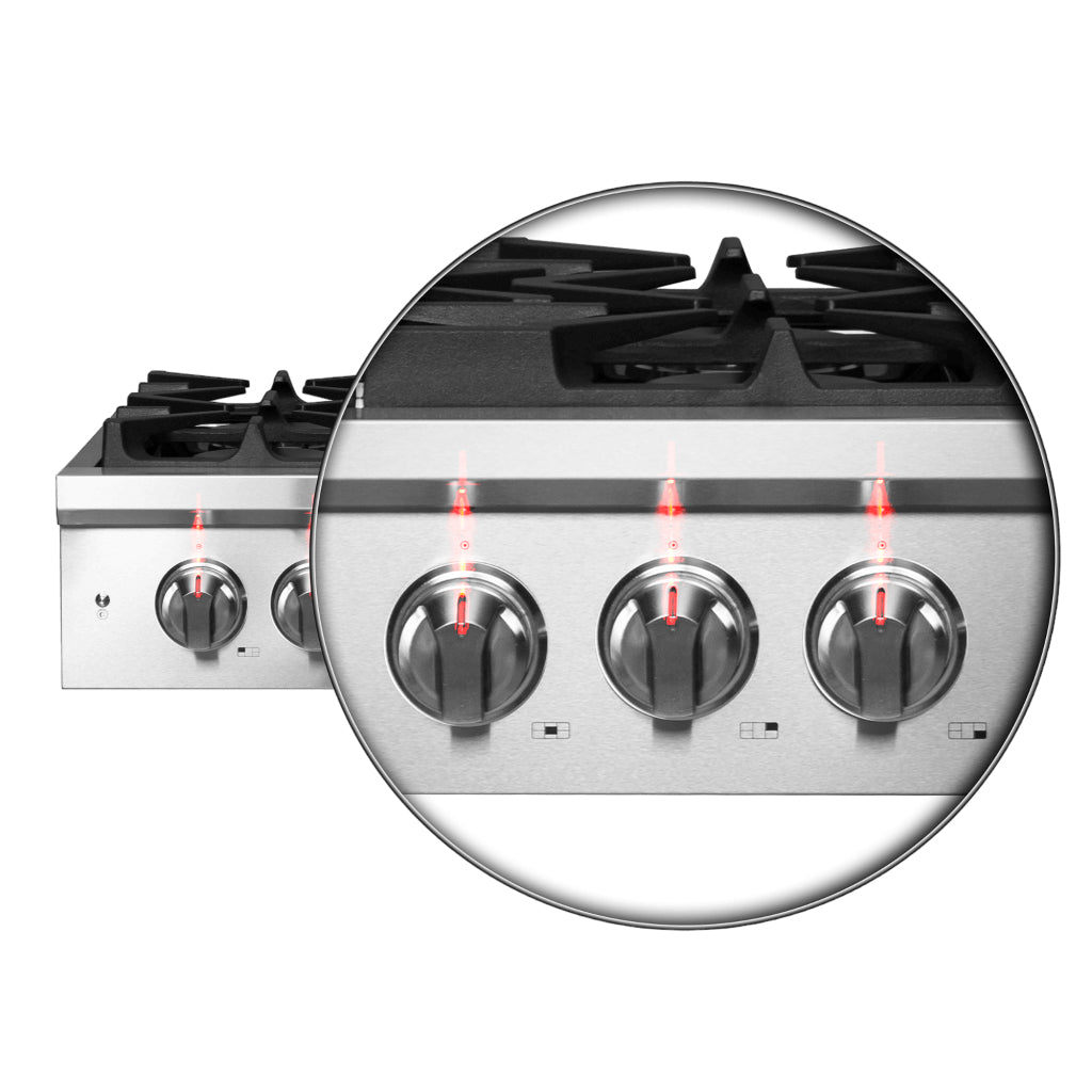 Forno Spezia Alta Qualita 30-Inch Pro-Style Gas Rangetop, Stainless Steel, 5 Sealed Burners, Continuous Cast Iron Grates, High Heat Output - Forno Appliances