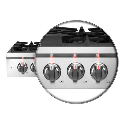 Forno Spezia Alta Qualita 30-Inch Pro-Style Gas Rangetop, Stainless Steel, 5 Sealed Burners, Continuous Cast Iron Grates, High Heat Output - Forno Appliances