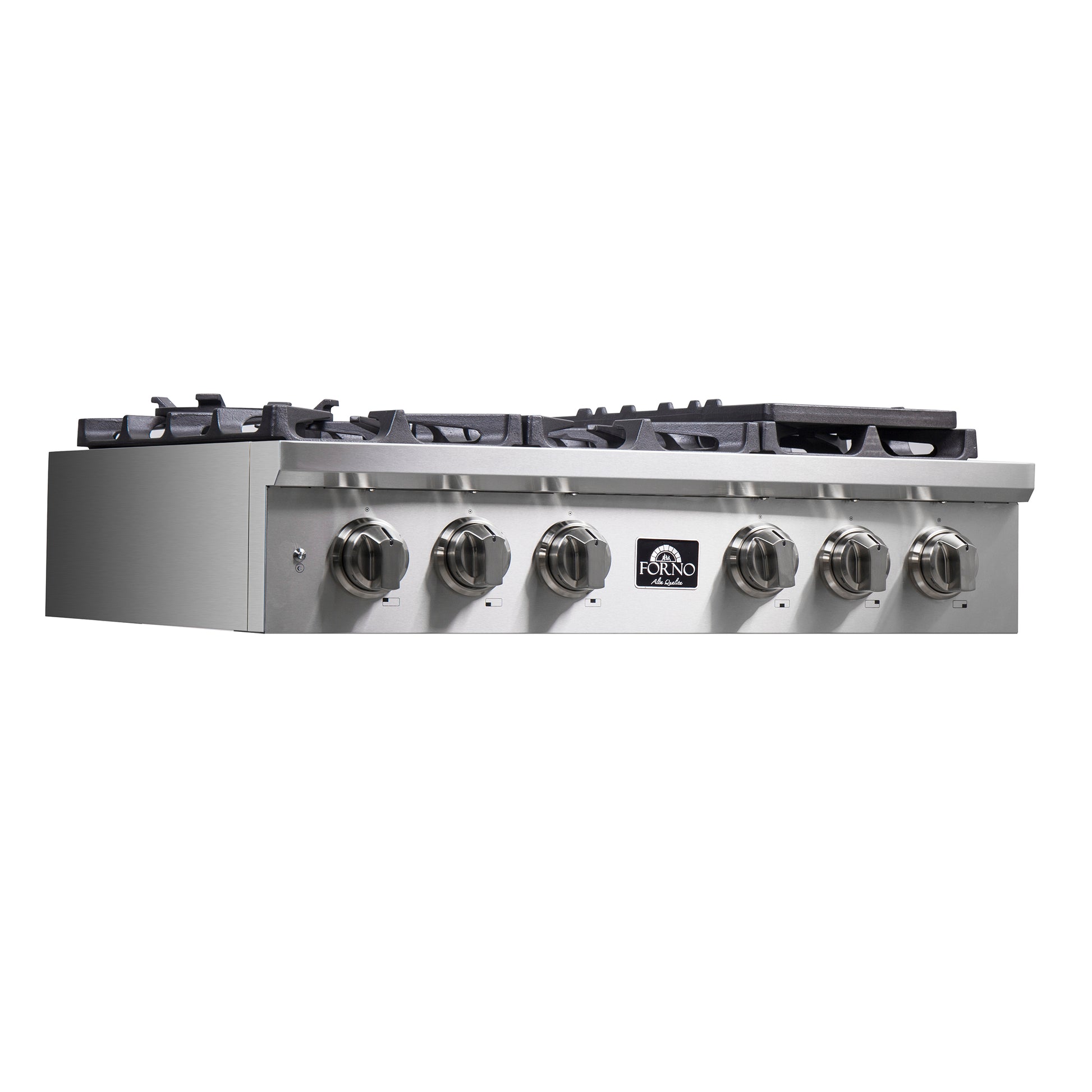 Forno Spezia Alta Qualita 36-Inch Pro-Style Gas Rangetop, Stainless Steel, 6 Sealed Burners, Continuous Cast Iron Grates, High Heat Output - Forno Appliances