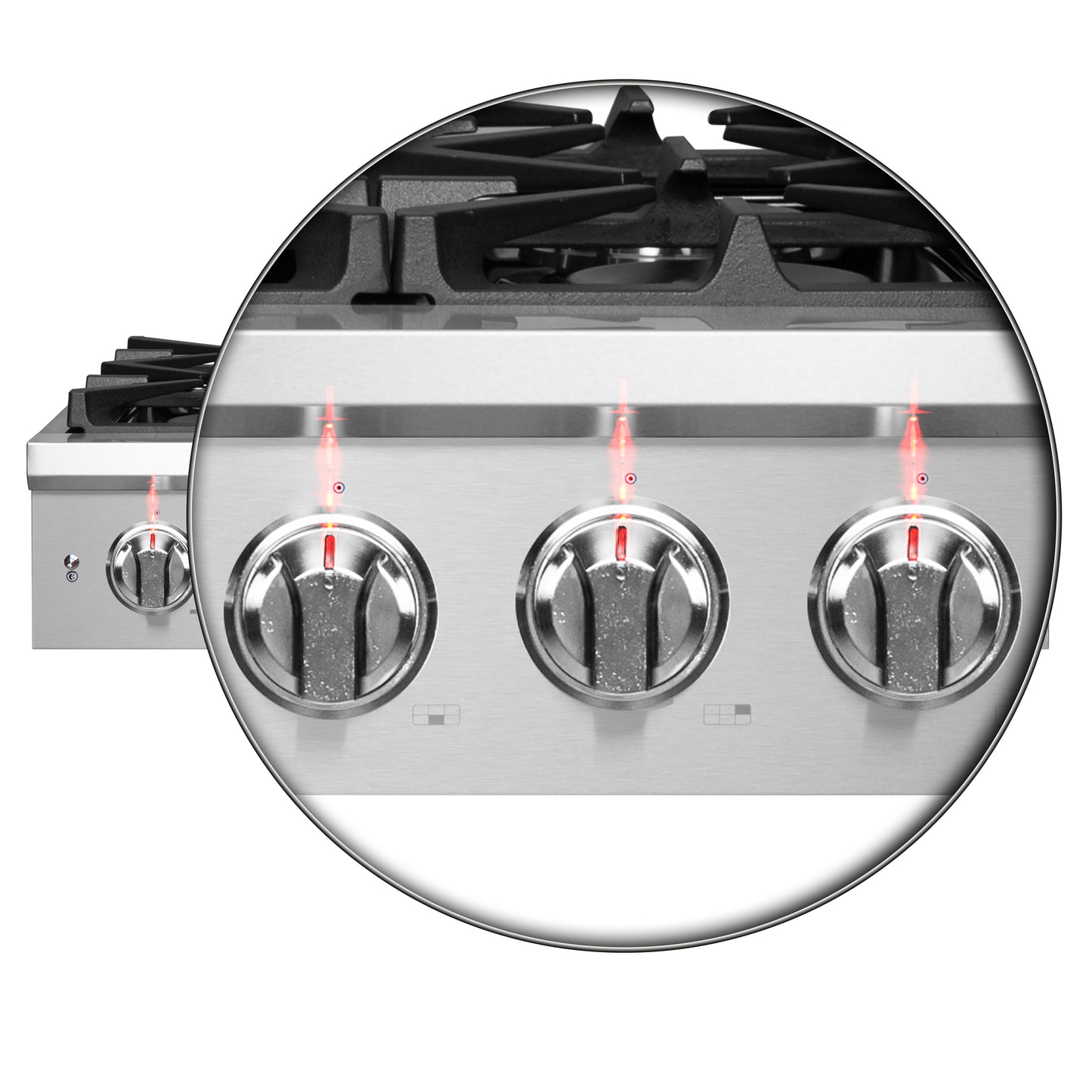 Forno Spezia Alta Qualita 36-Inch Pro-Style Gas Rangetop, Stainless Steel, 6 Sealed Burners, Continuous Cast Iron Grates, High Heat Output - Forno Appliances