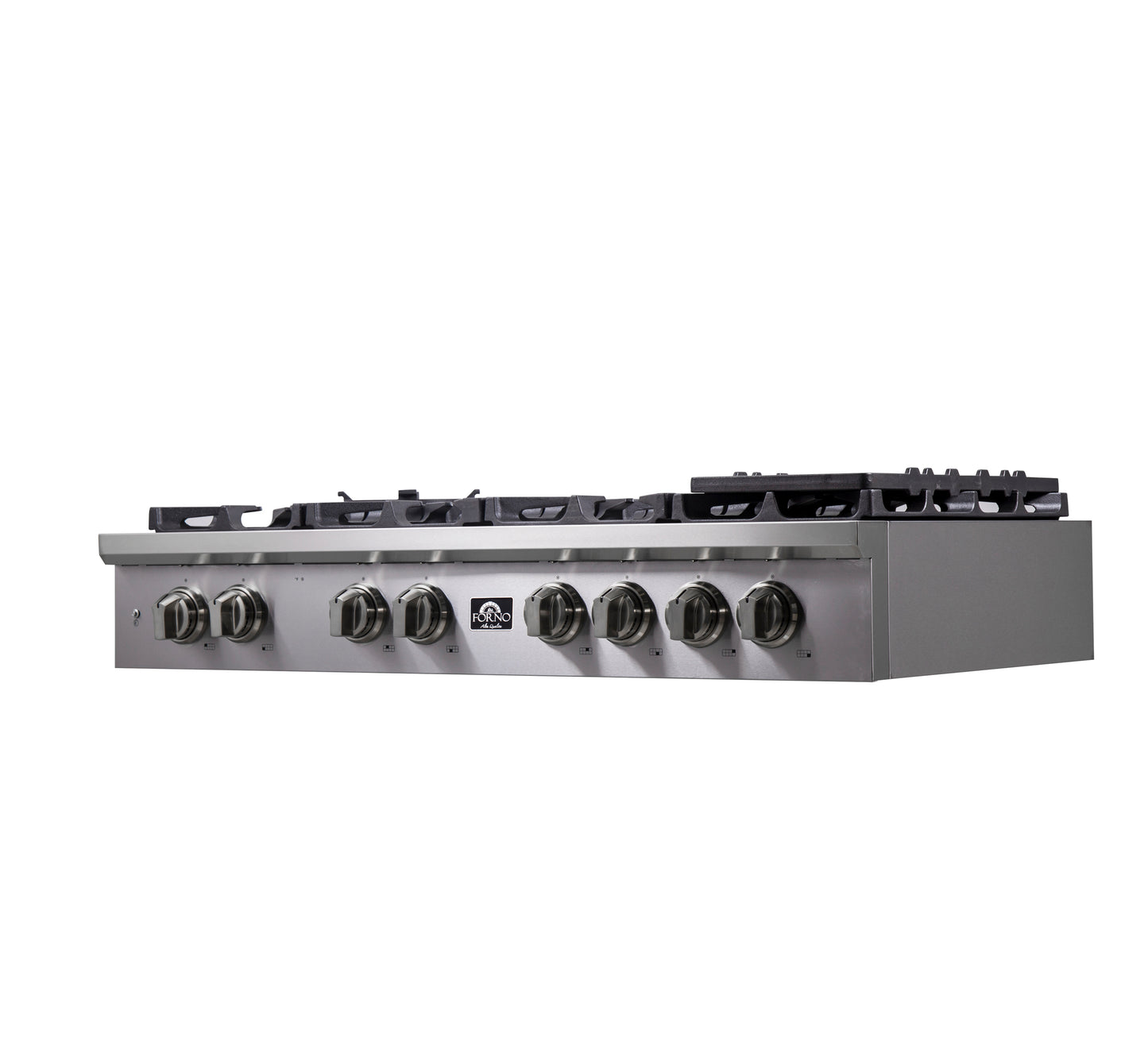 Forno Spezia Alta Qualita 48-Inch Pro-Style Gas Rangetop, Stainless Steel, 8 Sealed Burners, Continuous Cast Iron Grates, High Heat Output - Forno Appliances