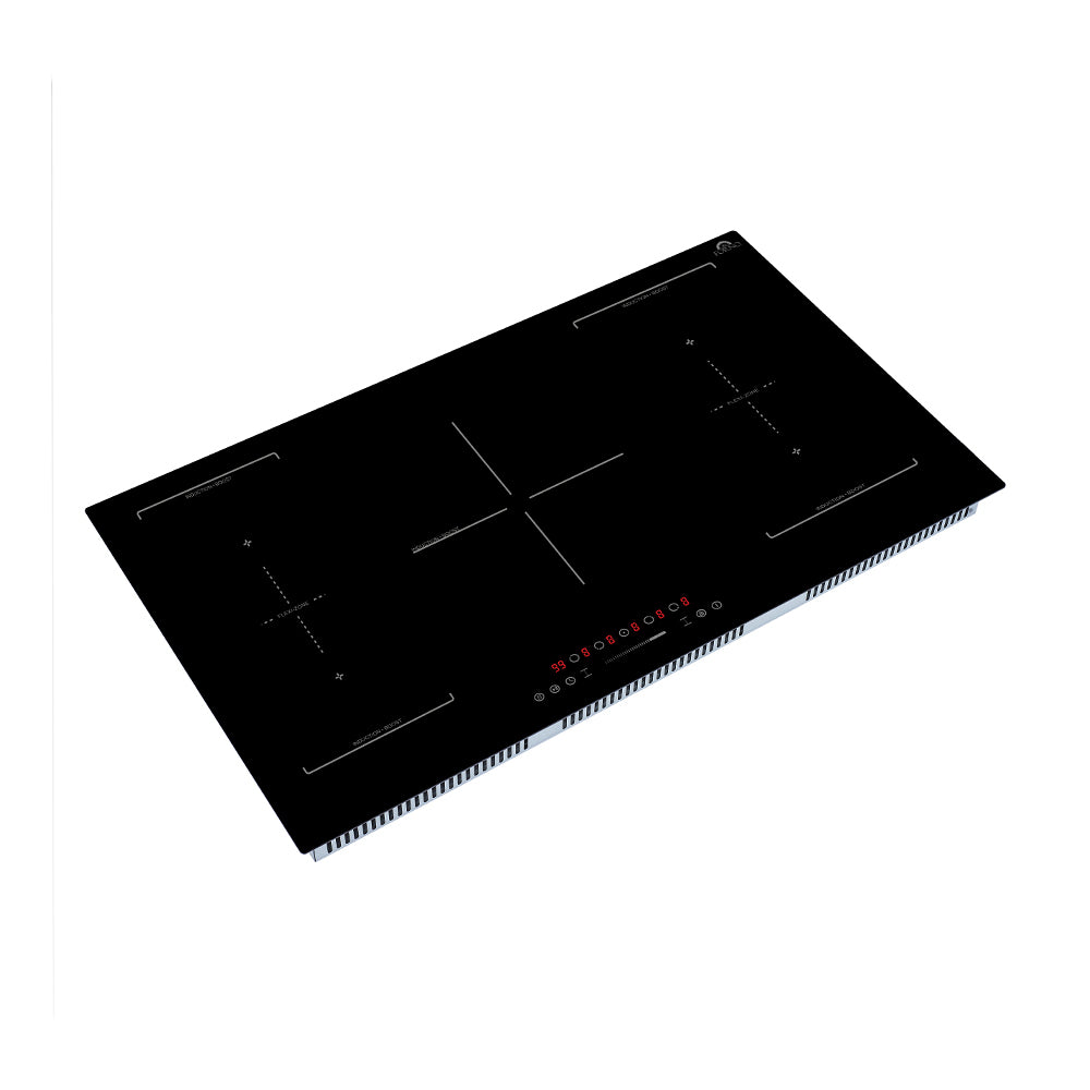 Forno Ornonzo 36-Inch Induction Cooktop, 5 Zones, 2 Flex-Zones, 10,200W Total Power, Touch Control, 9 Power Levels - Forno Appliances