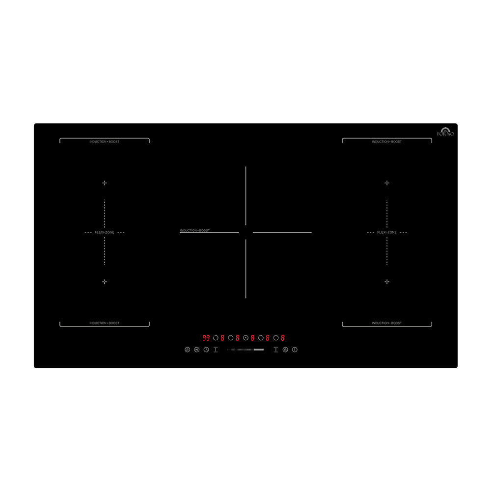 Forno Ornonzo 36-Inch Induction Cooktop, 5 Zones, 2 Flex-Zones, 10,200W Total Power, Touch Control, 9 Power Levels - Forno Appliances