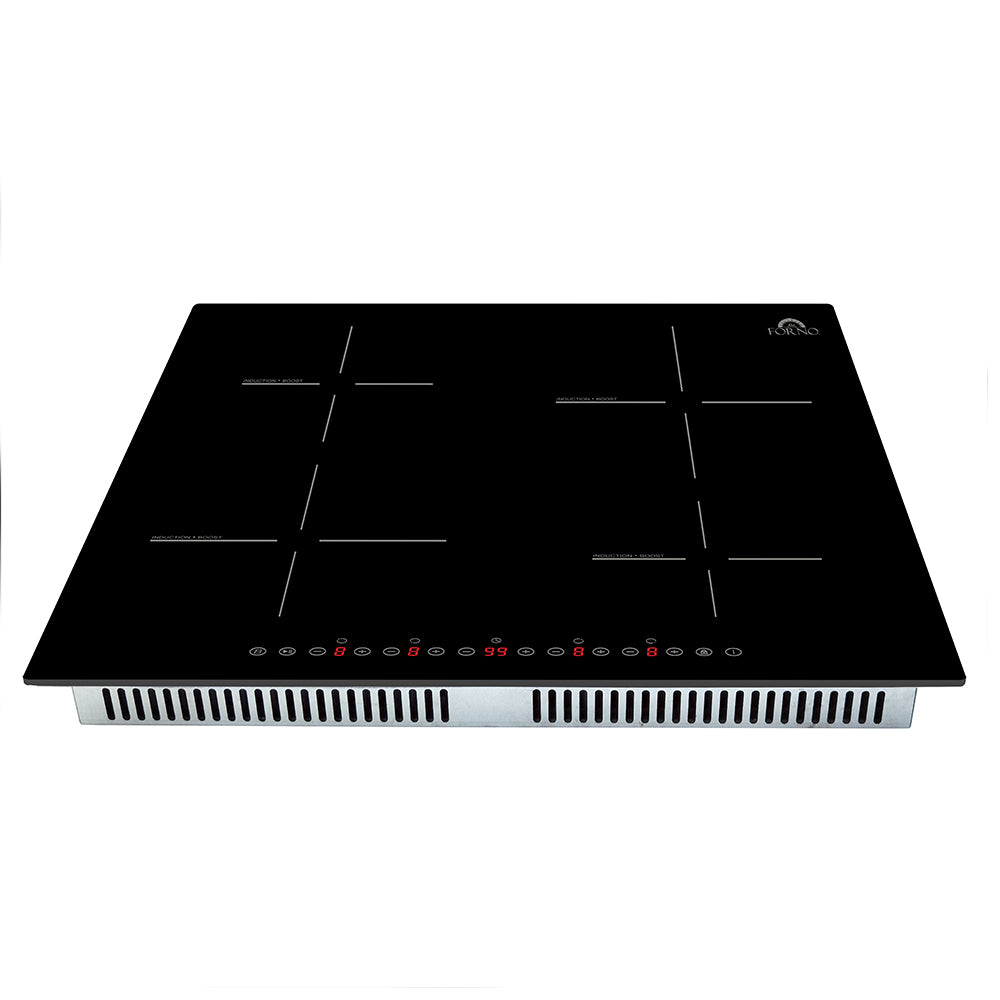 Forno Parco 24-Inch Induction Cooktop, 4 Zones, 7,200W Total Power, Touch Control, 9 Power Levels, Booster Function - Forno Appliances
