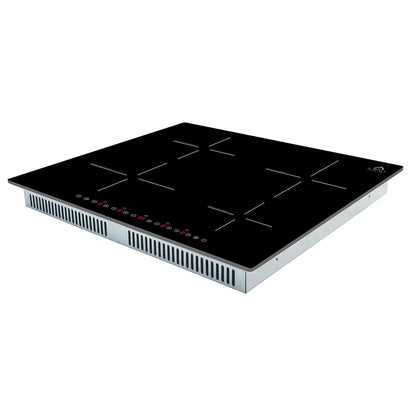 Forno Parco 24-Inch Induction Cooktop, 4 Zones, 7,200W Total Power, Touch Control, 9 Power Levels, Booster Function - Forno Appliances