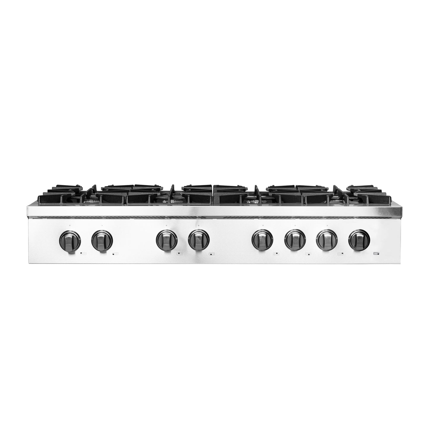 Forno Cossato Alta Qualita 48-Inch Pro-Style Gas Rangetop, Stainless Steel, 8 Sealed Burners, 107,000 BTU Total Output, Continuous Cast Iron Grates - Forno Appliances
