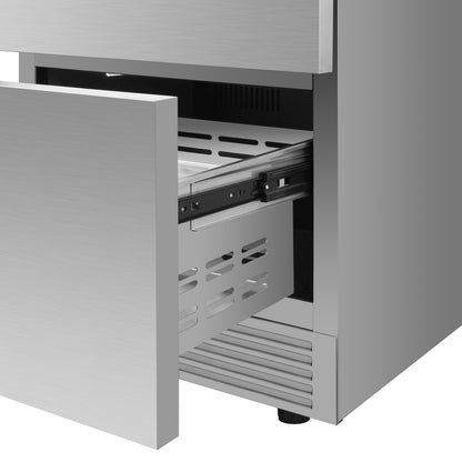 Forno Como 24-Inch Indoor Outdoor Drawer Refrigerator, 4.87 cu.ft, Stainless Steel Interior, Adjustable Shelves, LED Lighting - Forno Appliances