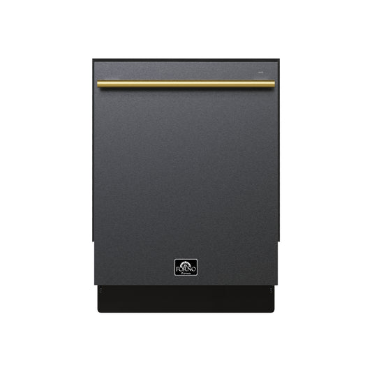 Forno Romano Espresso 24-Inch Built-In Dishwasher, Black Finish, Stainless Steel Tub, 49 dBA, Energy Star Certified - Forno Appliances