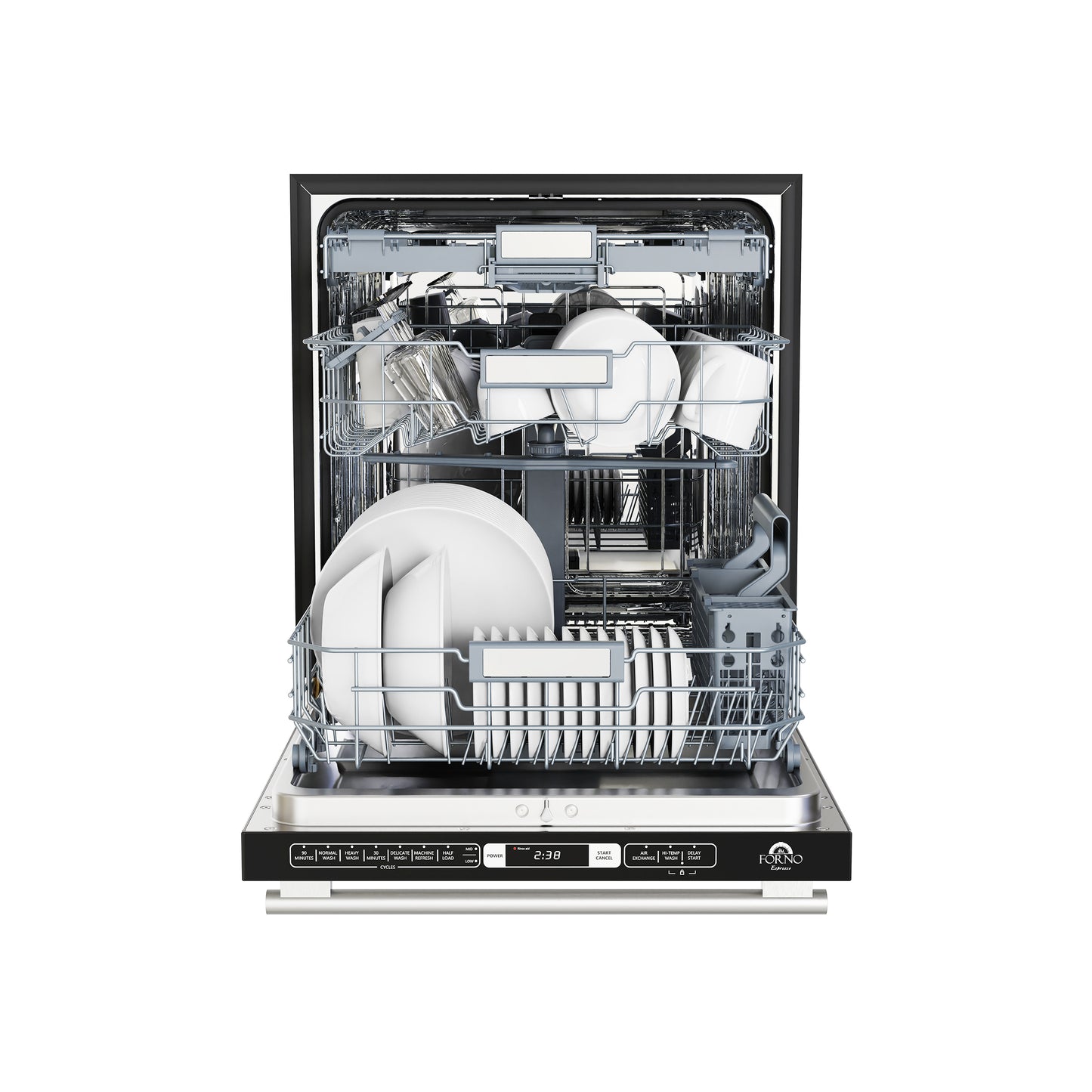 Forno Romano Espresso 24-Inch Built-In Dishwasher, Black Finish, Stainless Steel Tub, 49 dBA, Energy Star Certified - Forno Appliances