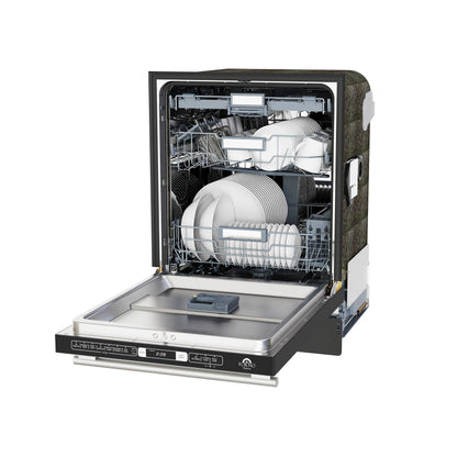Forno Romano Espresso 24-Inch Built-In Dishwasher, Black Finish, Stainless Steel Tub, 49 dBA, Energy Star Certified - Forno Appliances